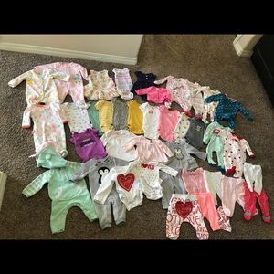 Newborn baby girl clothes lot